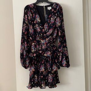 Ruffle balloon sleeve dress